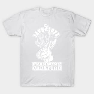 The Jackalope a Fearsome Creature Funny Hunting Jackrabbit, rabbit, Vintage retro T-Shirt